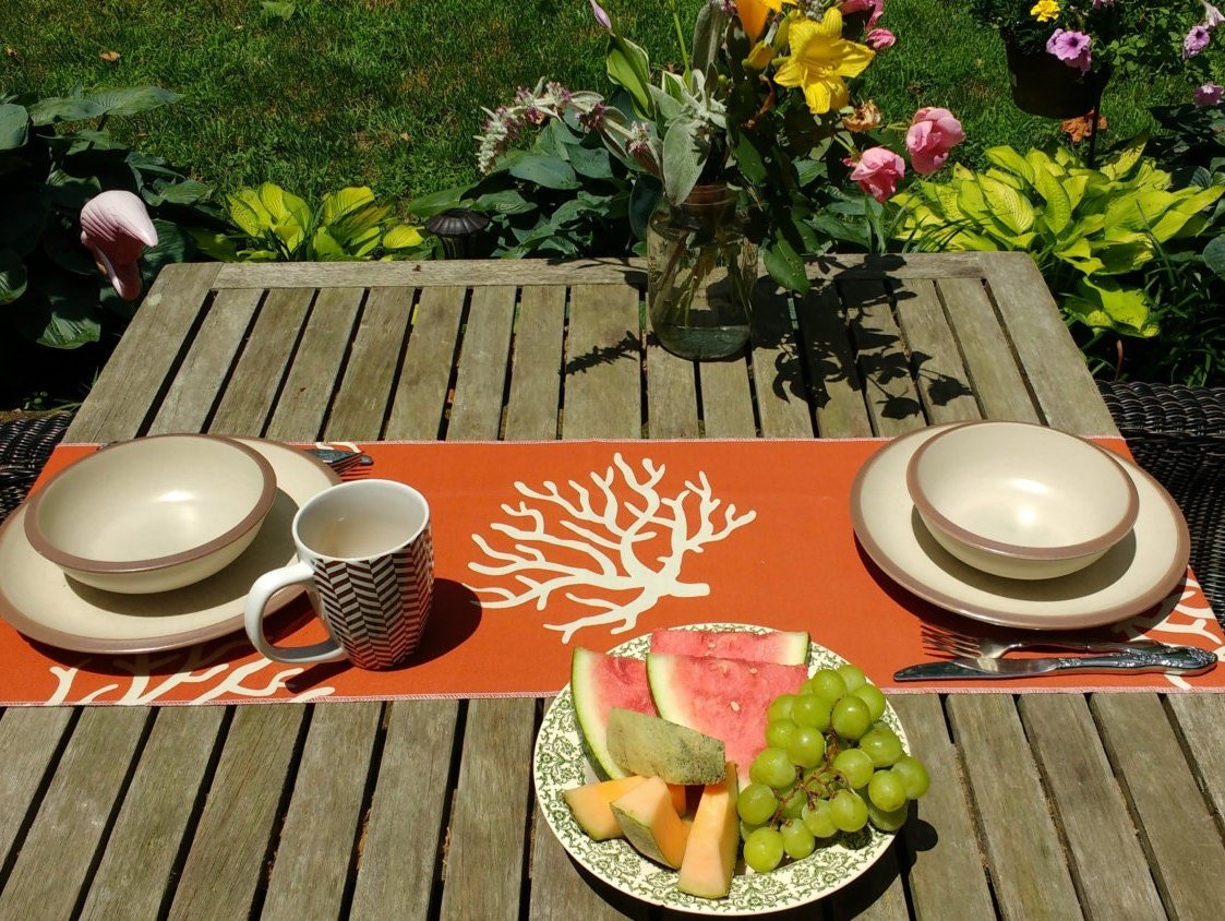 outdoor table runner coastal decor table by yourgardengates