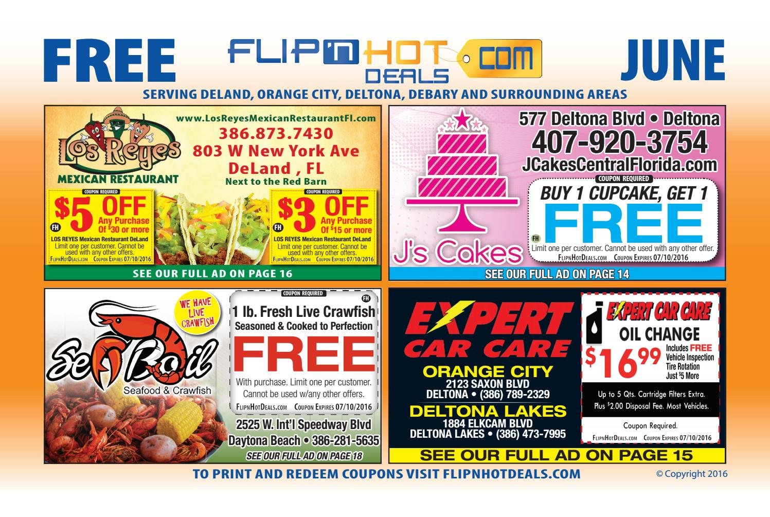 flip'nhot deals coupon book june 2016 - deland area by flip