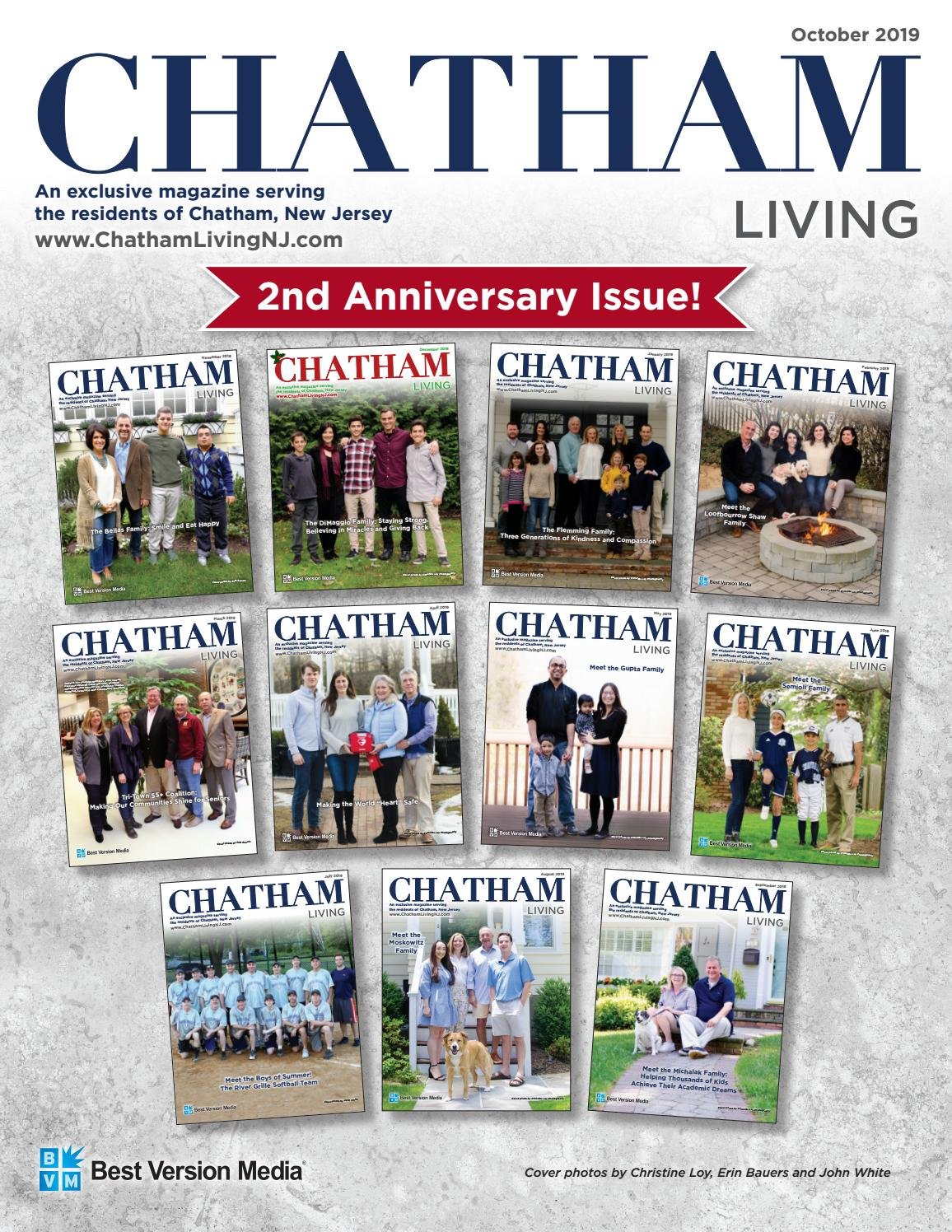 chatham living magazine, chatham, new jersey - october, 2019