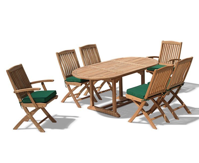 bijou outdoor extending garden table and folding chairs