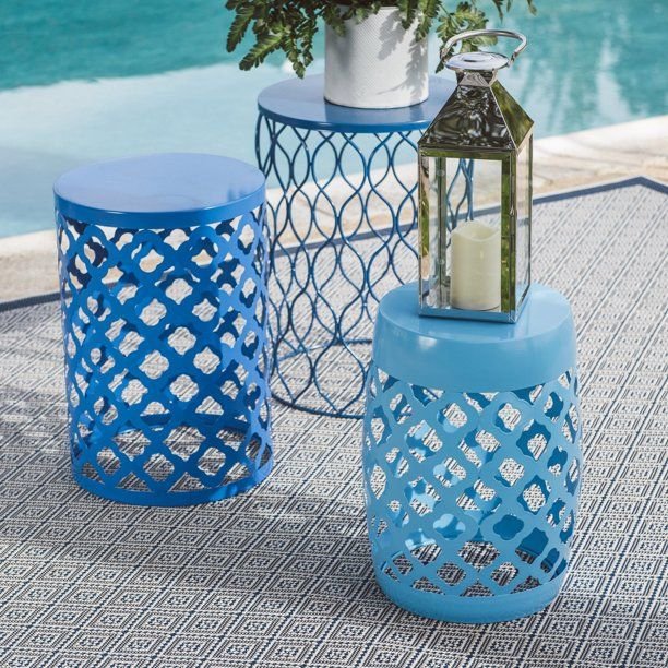 coral coast ellery round metal patio side tables - set of 3 - walmart