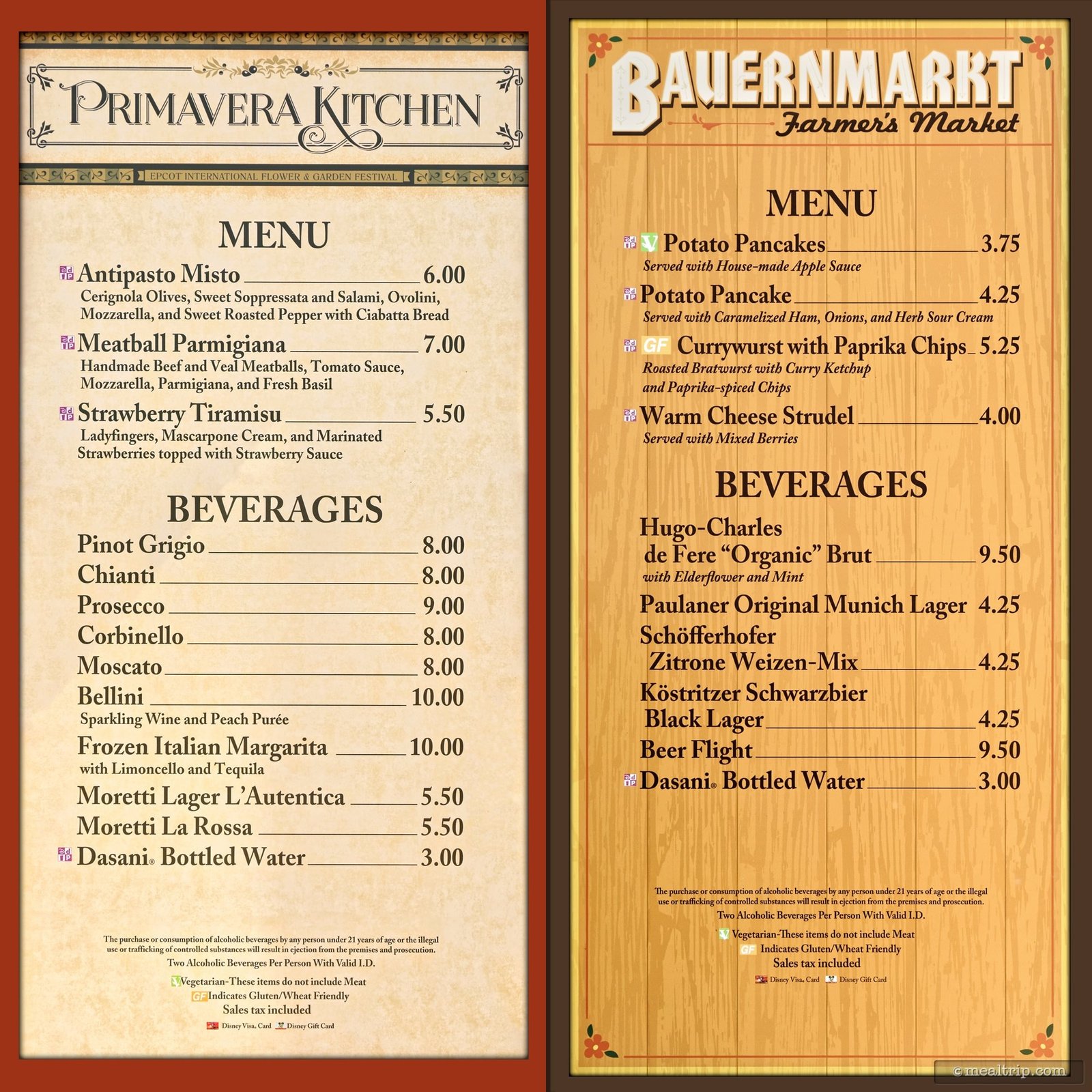 menu boards and prices for 2017 food booths - epcot flower & garden