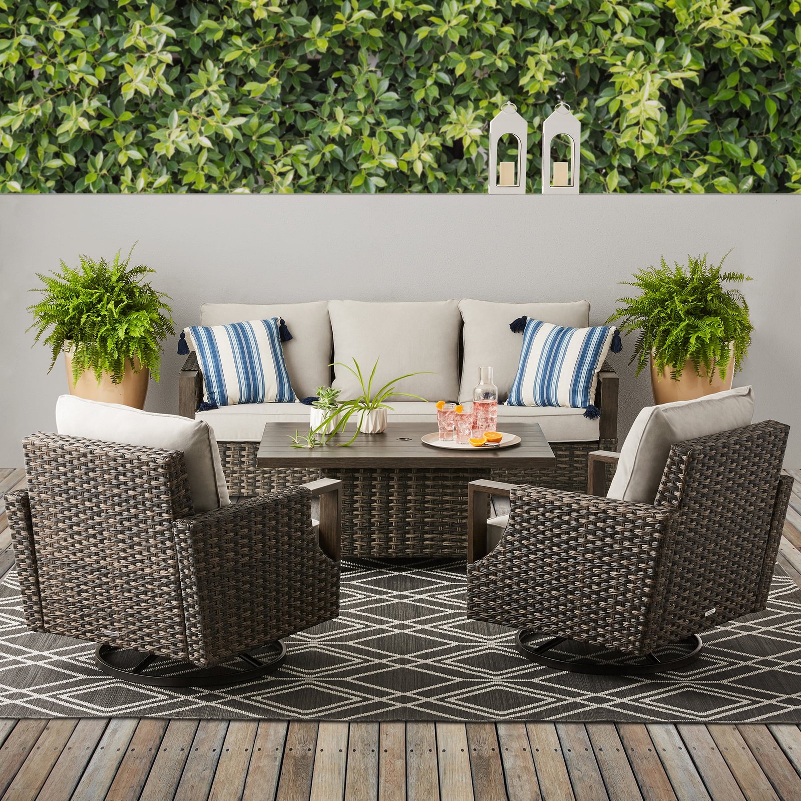 better homes & gardens sandcrest seagrass outdoor wicker 4 piece dining