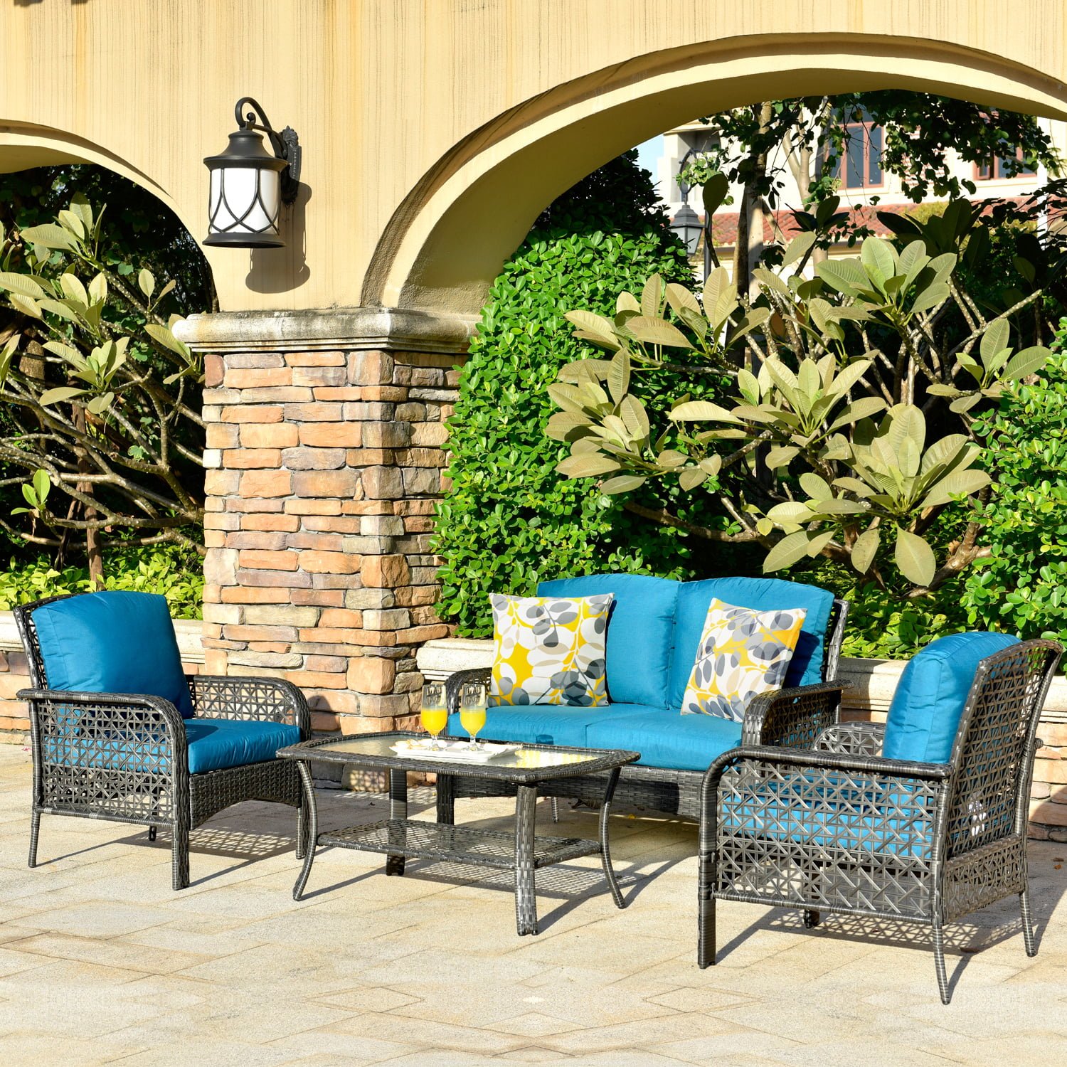 ovios 4 pcs patio furniture sets all weather water-resistant and uv