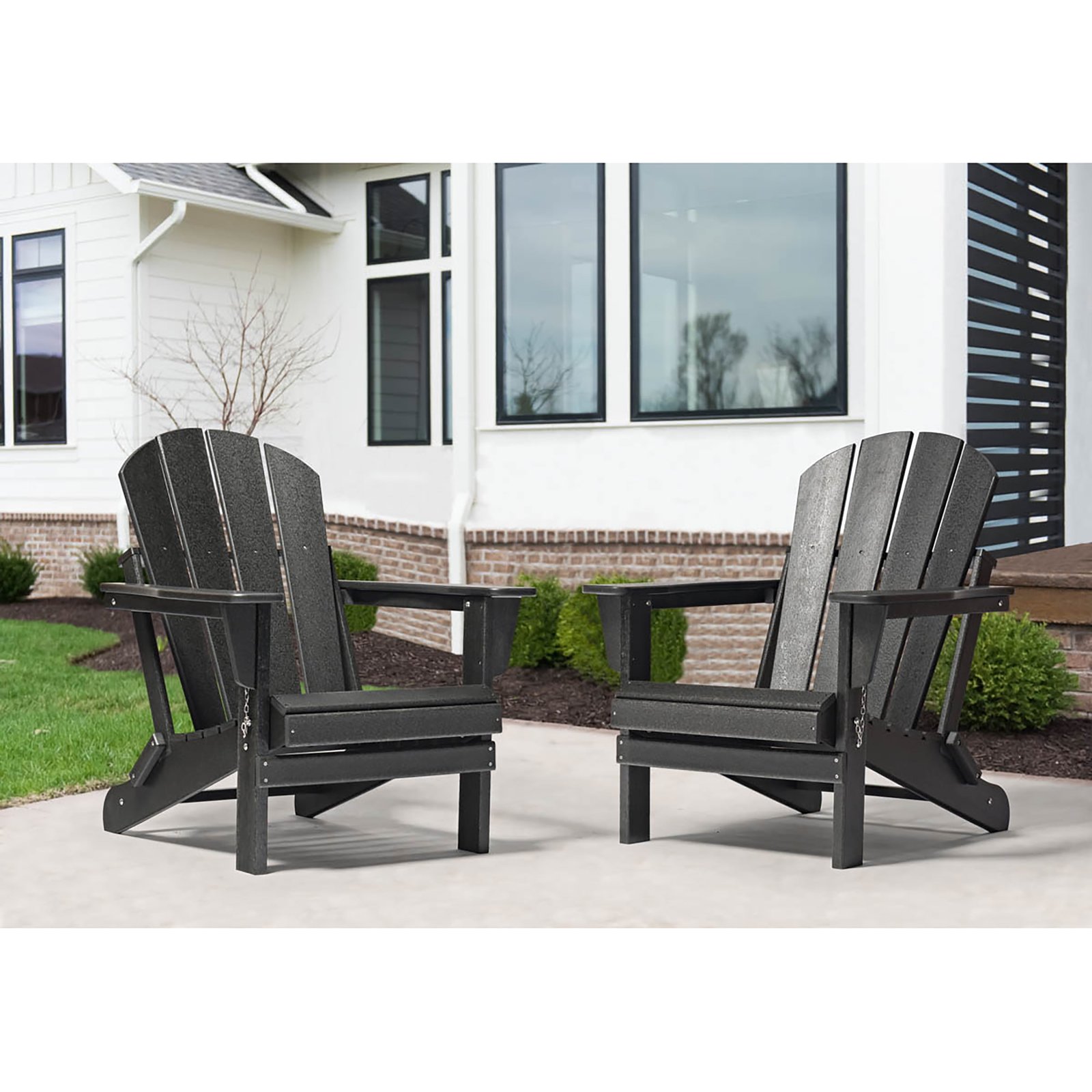 westin outdoor braxton folding plastic adirondack chair (set of 2