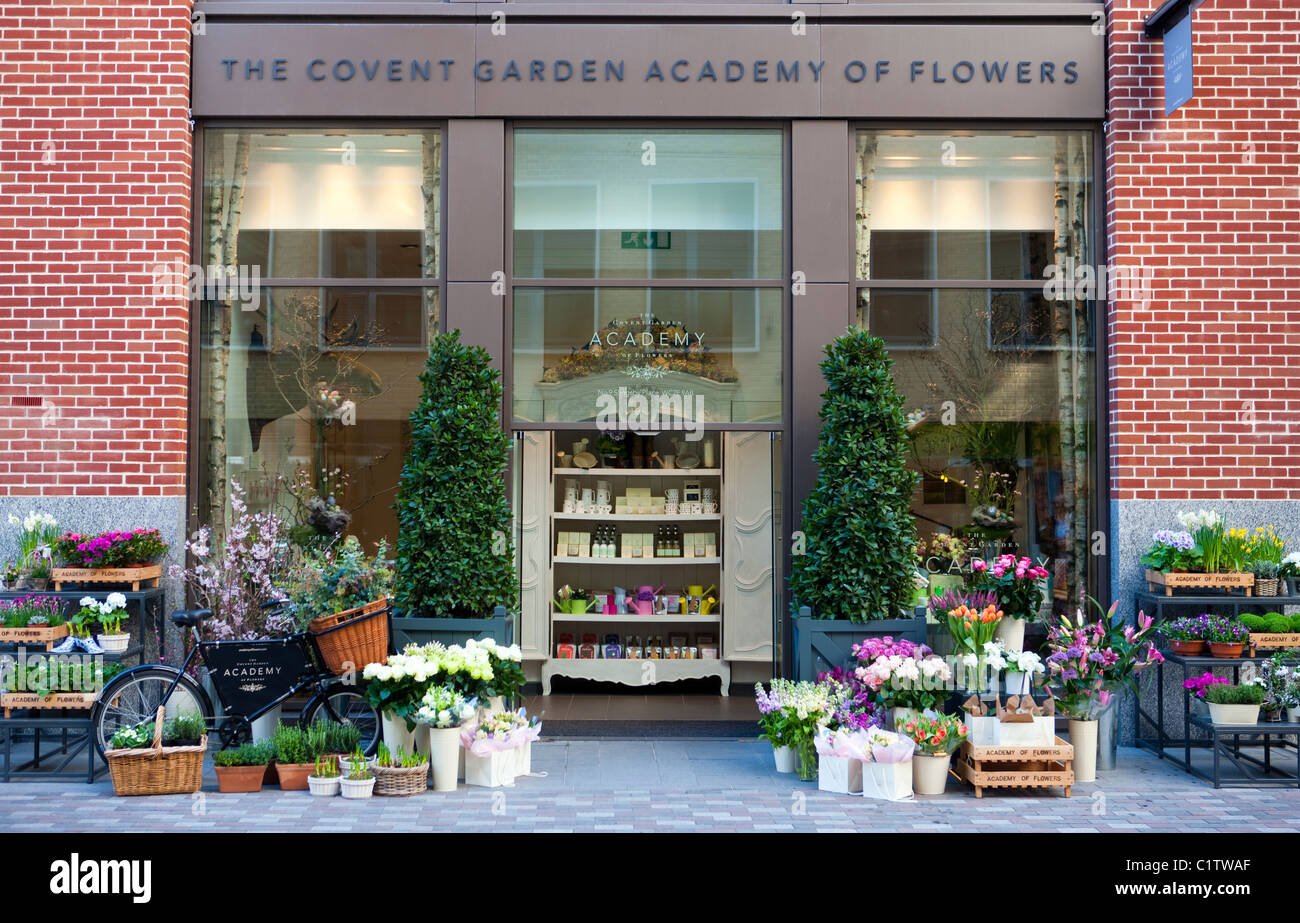 the covent garden academy of flowers, a flower shop and school stock
