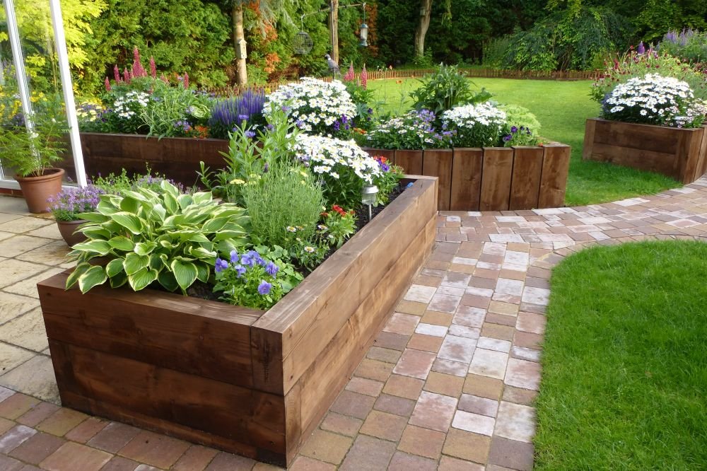 raised beds from new eco pine railway sleepers