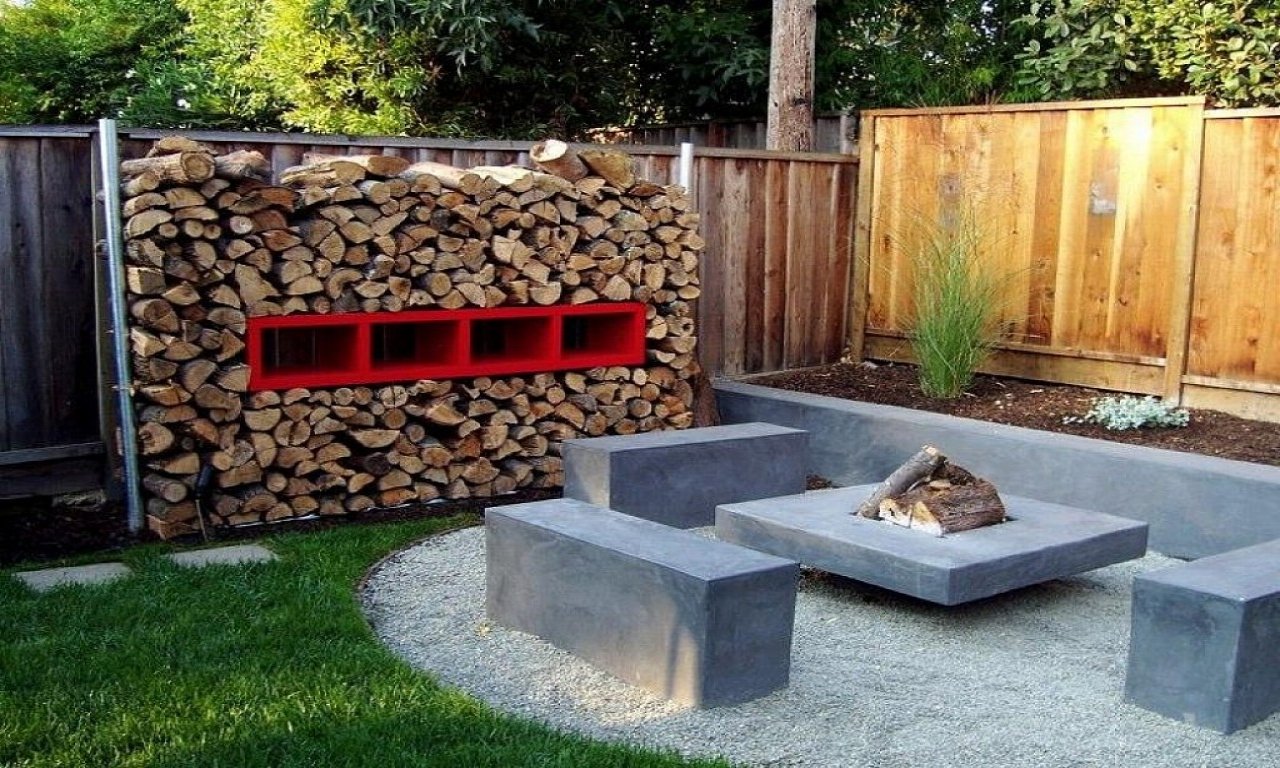 firewood and garden backyard landscaping ideas home decorating