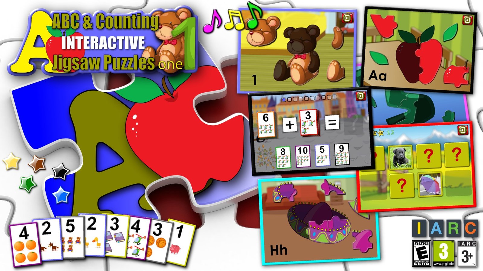 get kids abc and counting jigsaw puzzle game - teaches the