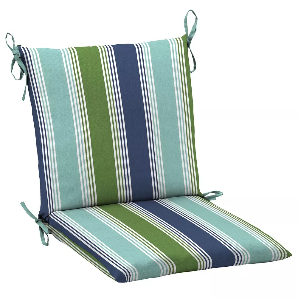 arden outdoor outdoor mid back chair cushion in dawson stripe marine