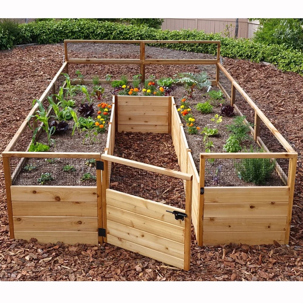 outdoor living today 8' x 12' cedar raised garden bed | wayfair