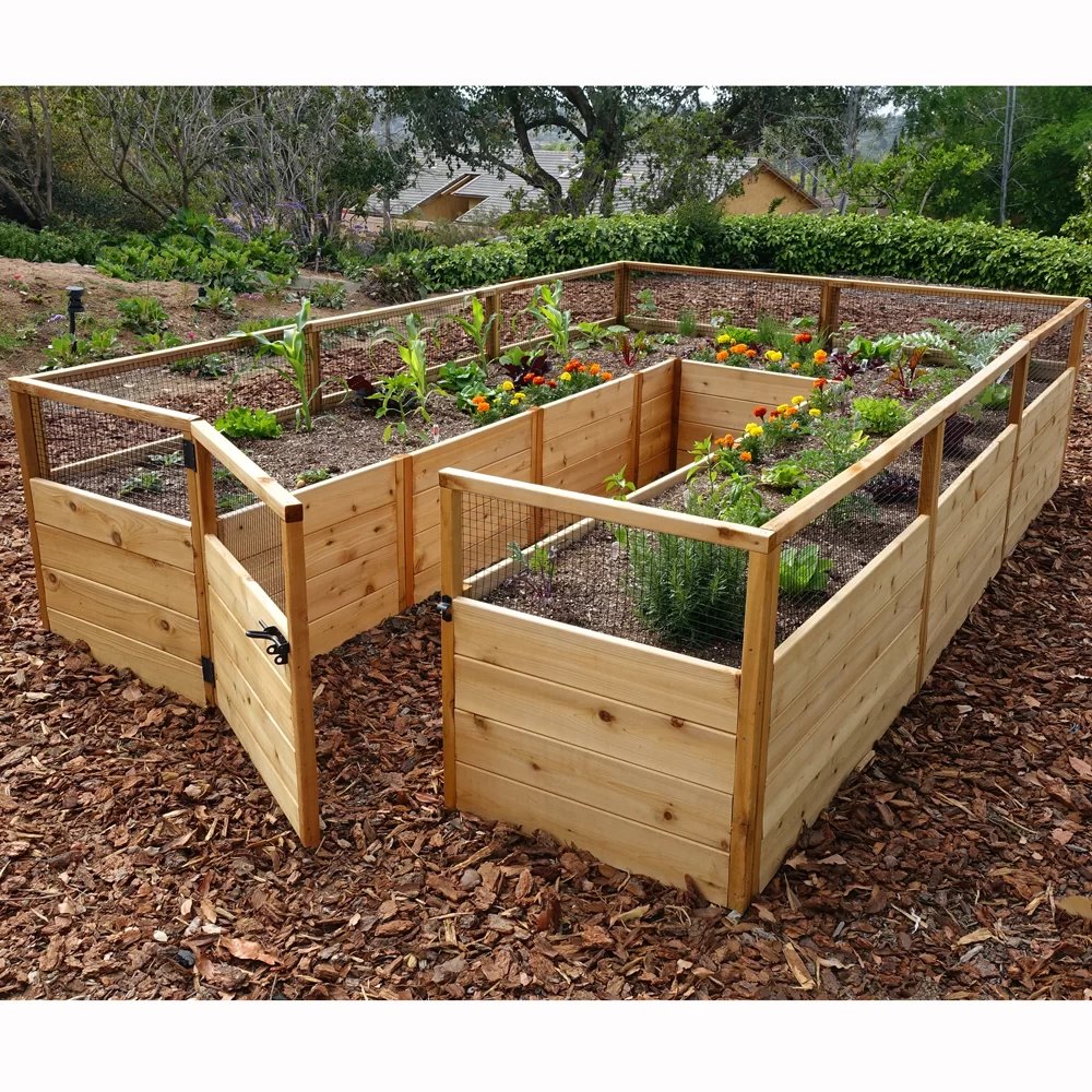 outdoor living today 8' x 12' cedar raised garden bed | wayfair