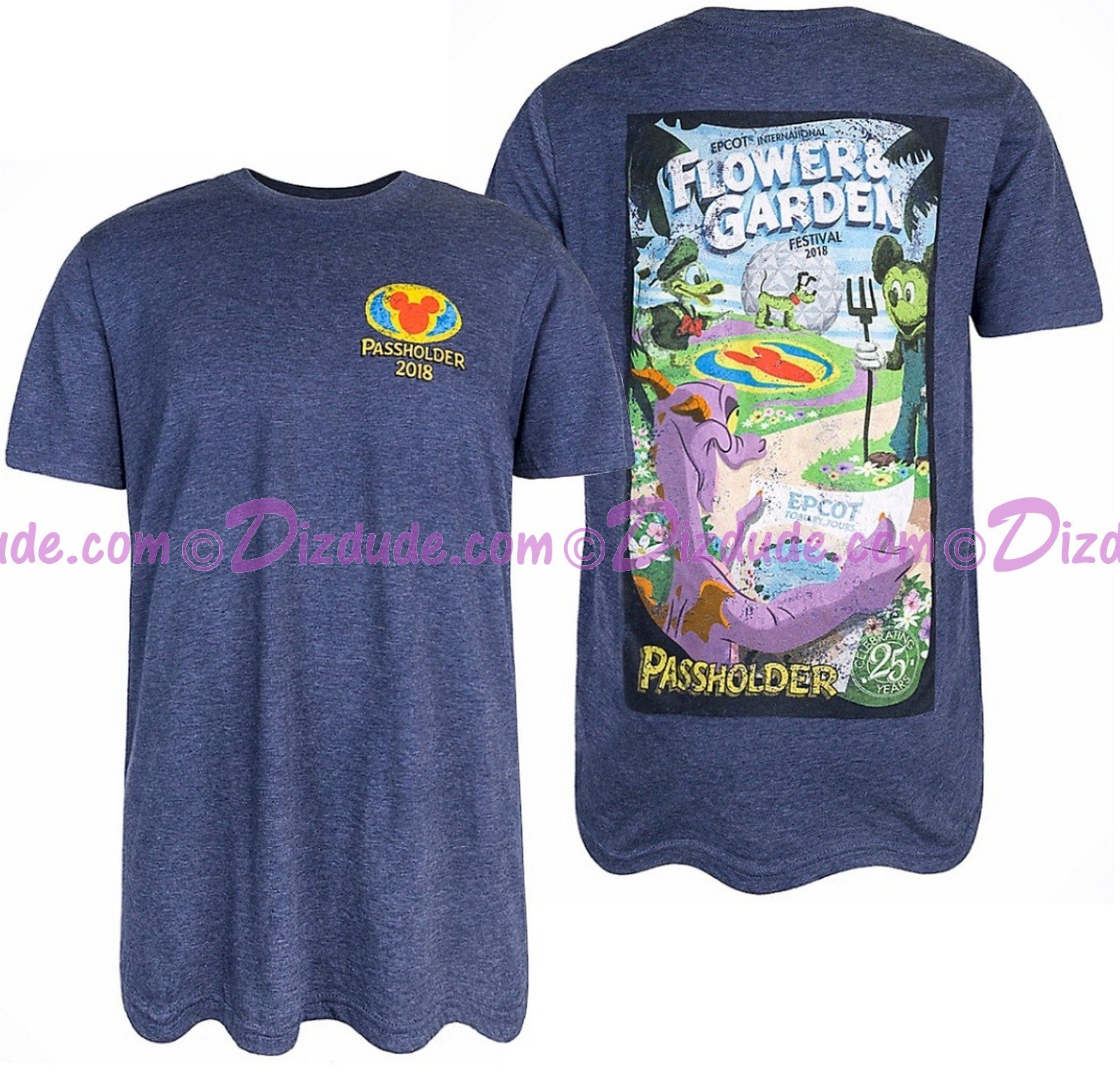 dizdude | blue passholder adult t-shirt - disney epcot