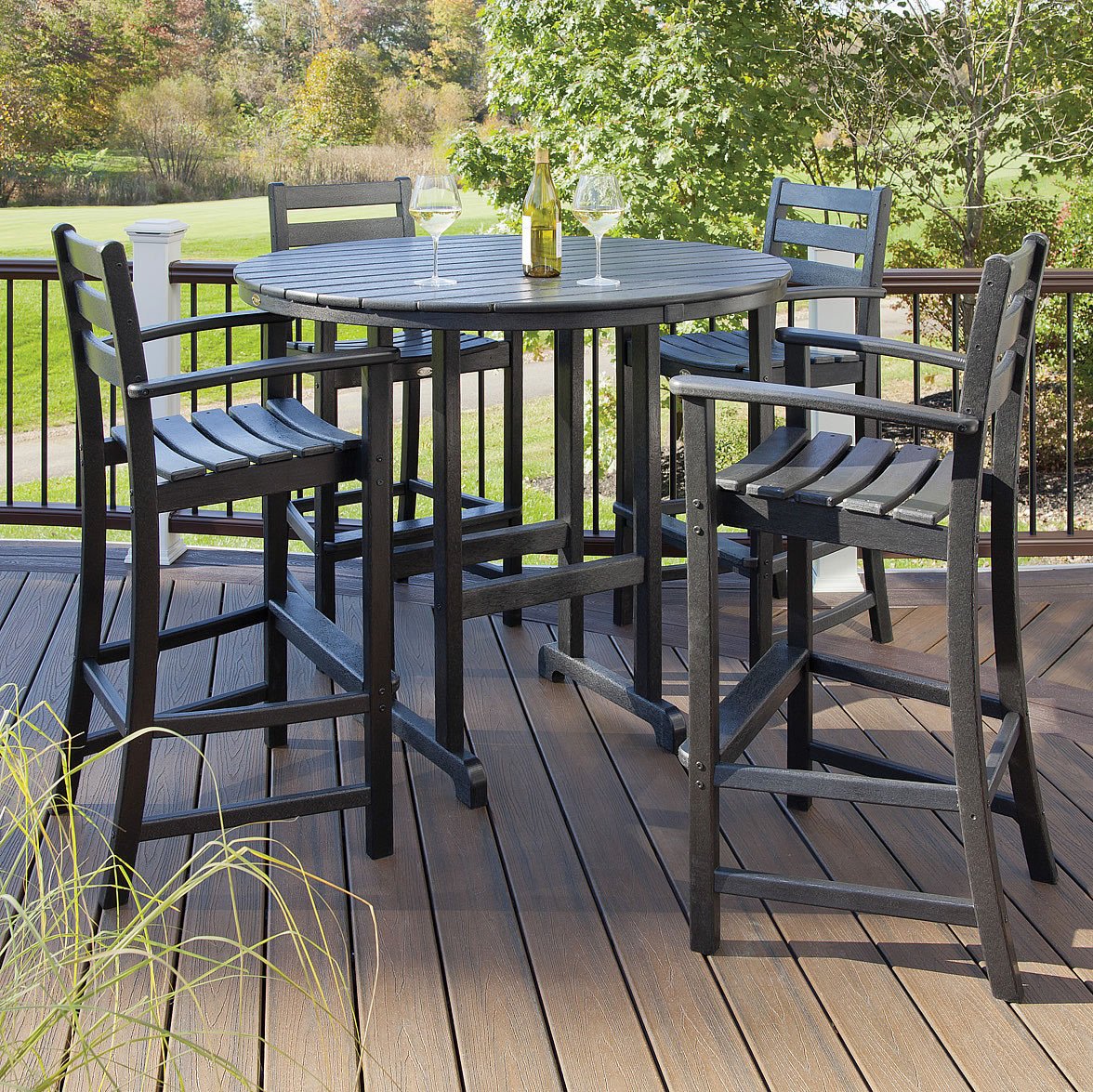 trex® outdoor furniture monterey bay 48 in round bar table - monterey