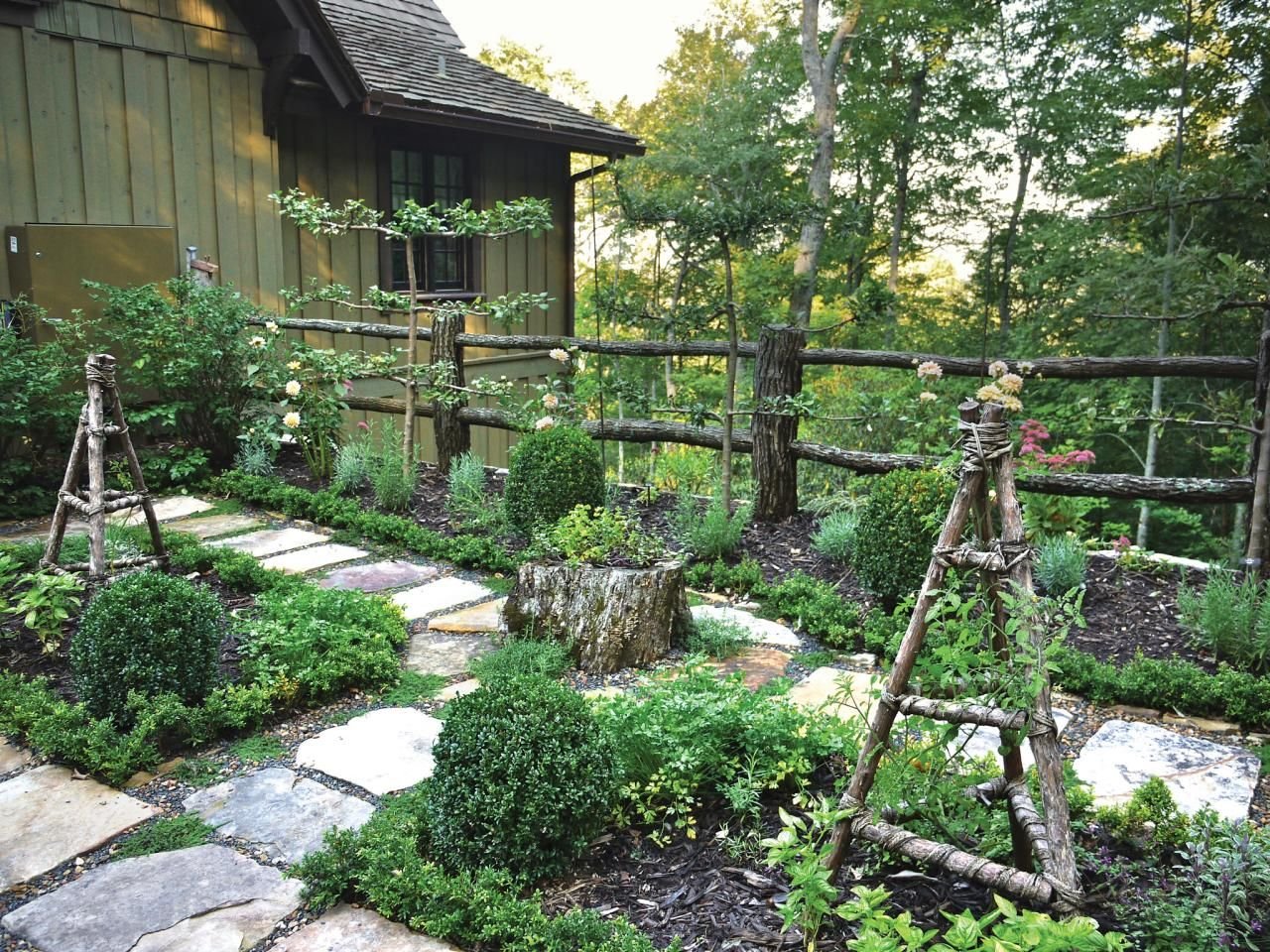 step out into this picturesque petite kitchen garden and find all
