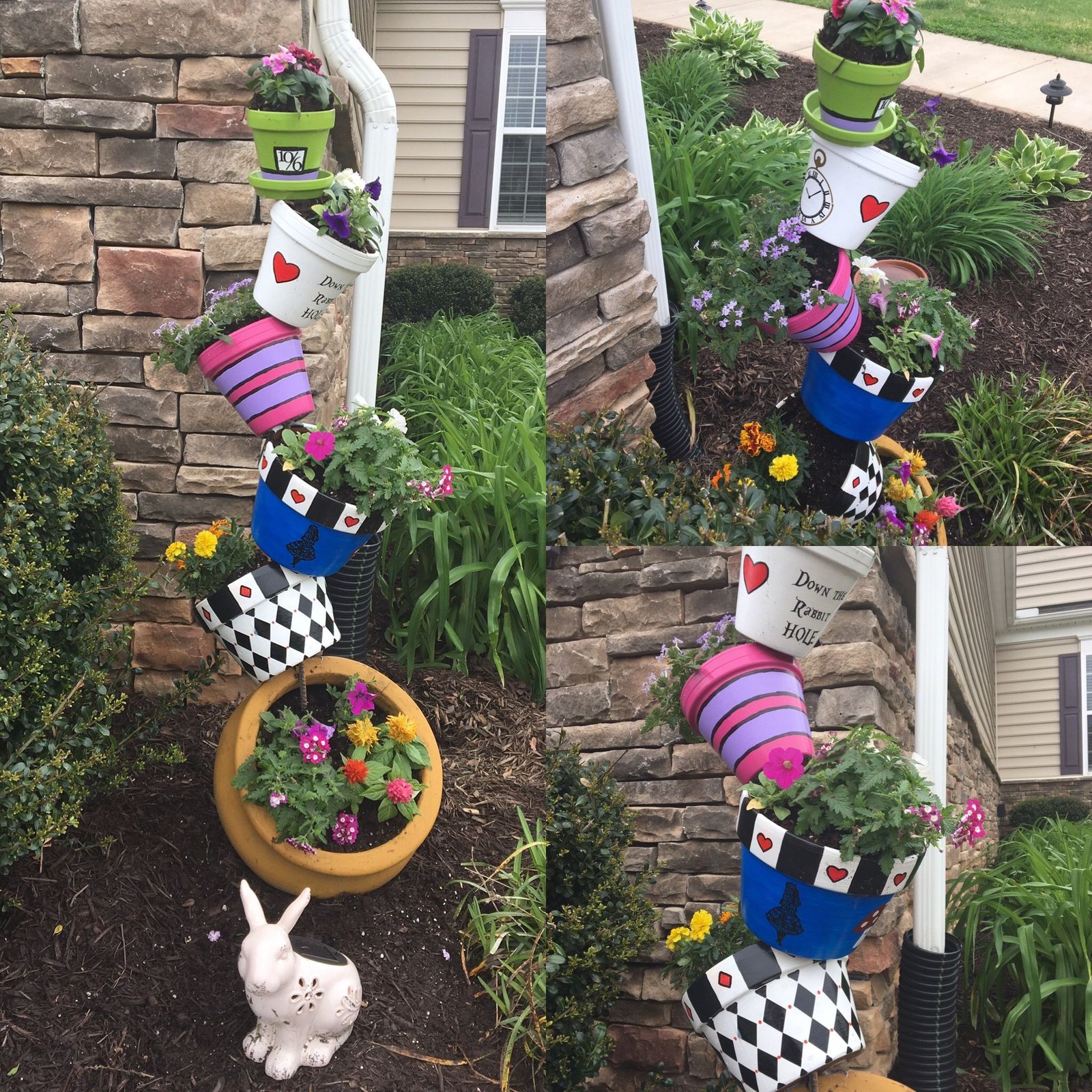 alice in wonderland garden flower pots. | garden | alice in