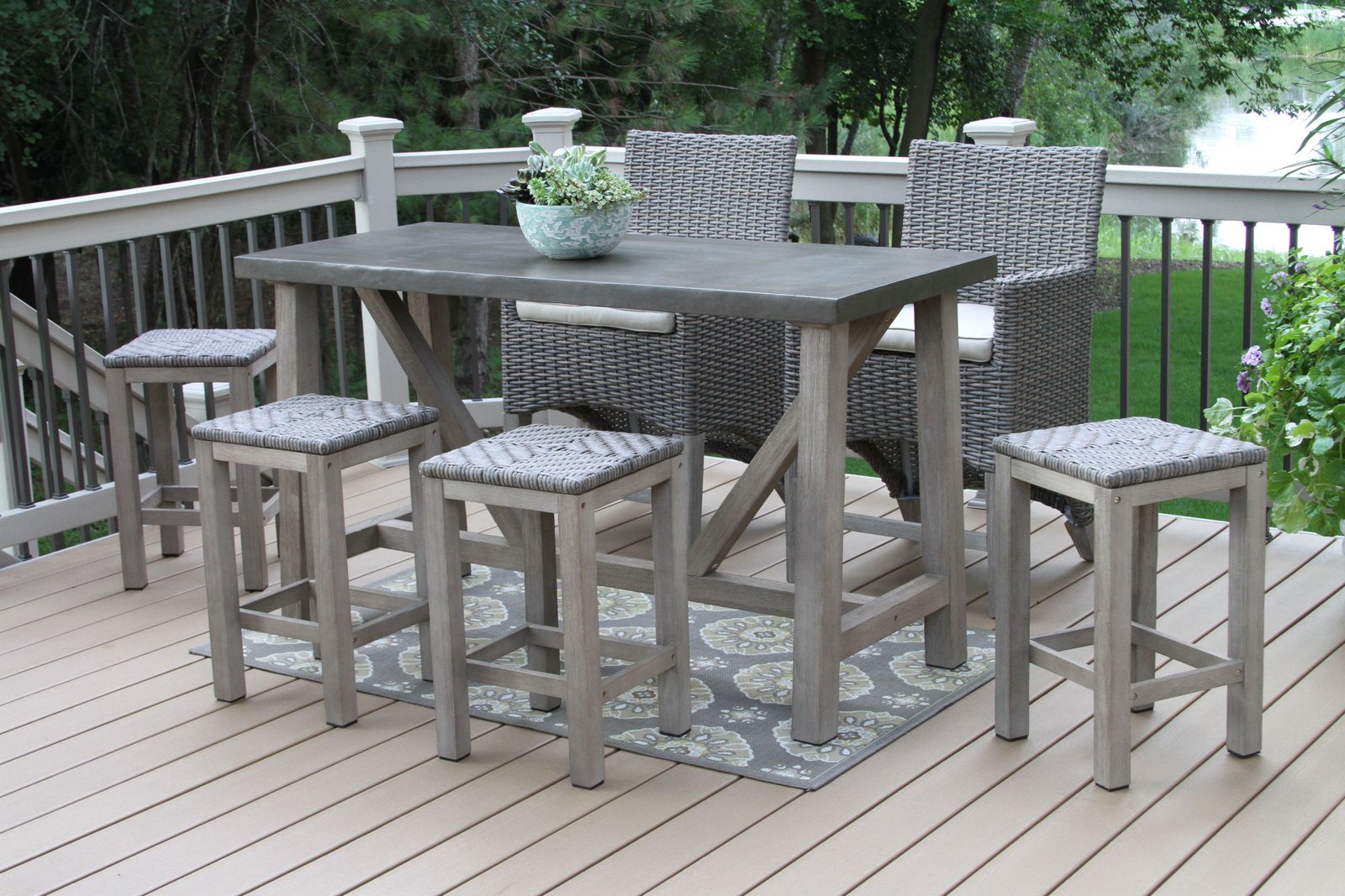 bar height outdoor table and chairs - eleada 5 piece bar height dining
