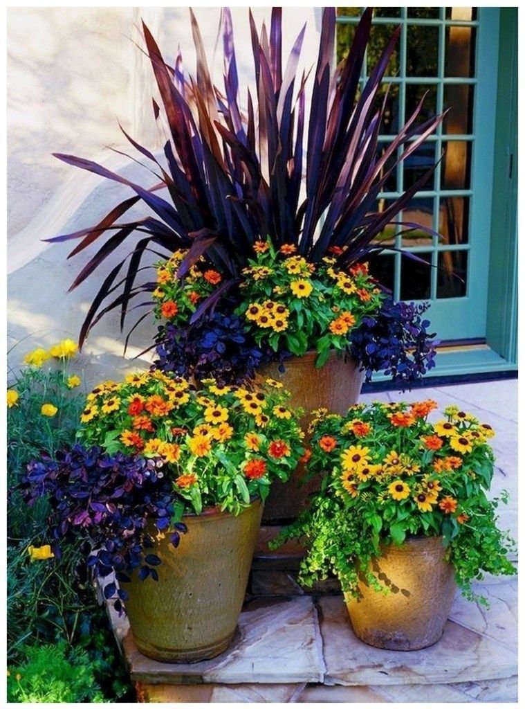 56 pretty front door flower pots that will add personality to your home