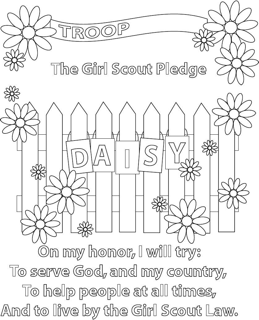 girl scout pledge coloring page | scribd | free printable cub / girl