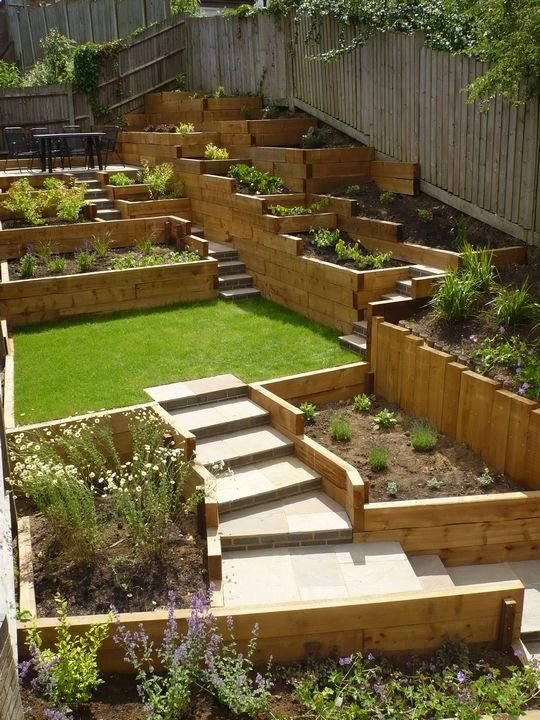 cool sloped garden ideas. | sloped garden, diy raised garden, raised