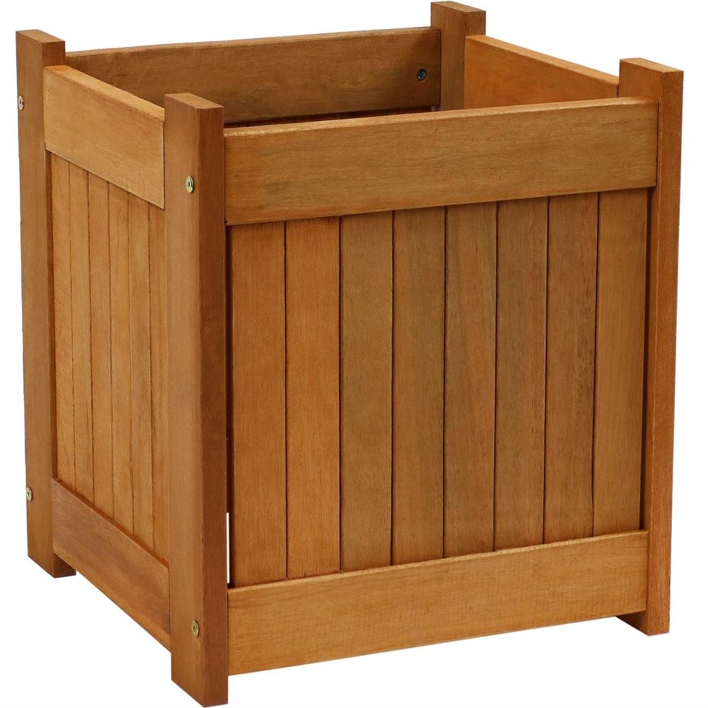 sunnydaze decor 16 in. meranti wood outdoor planter box-lam-592 - the