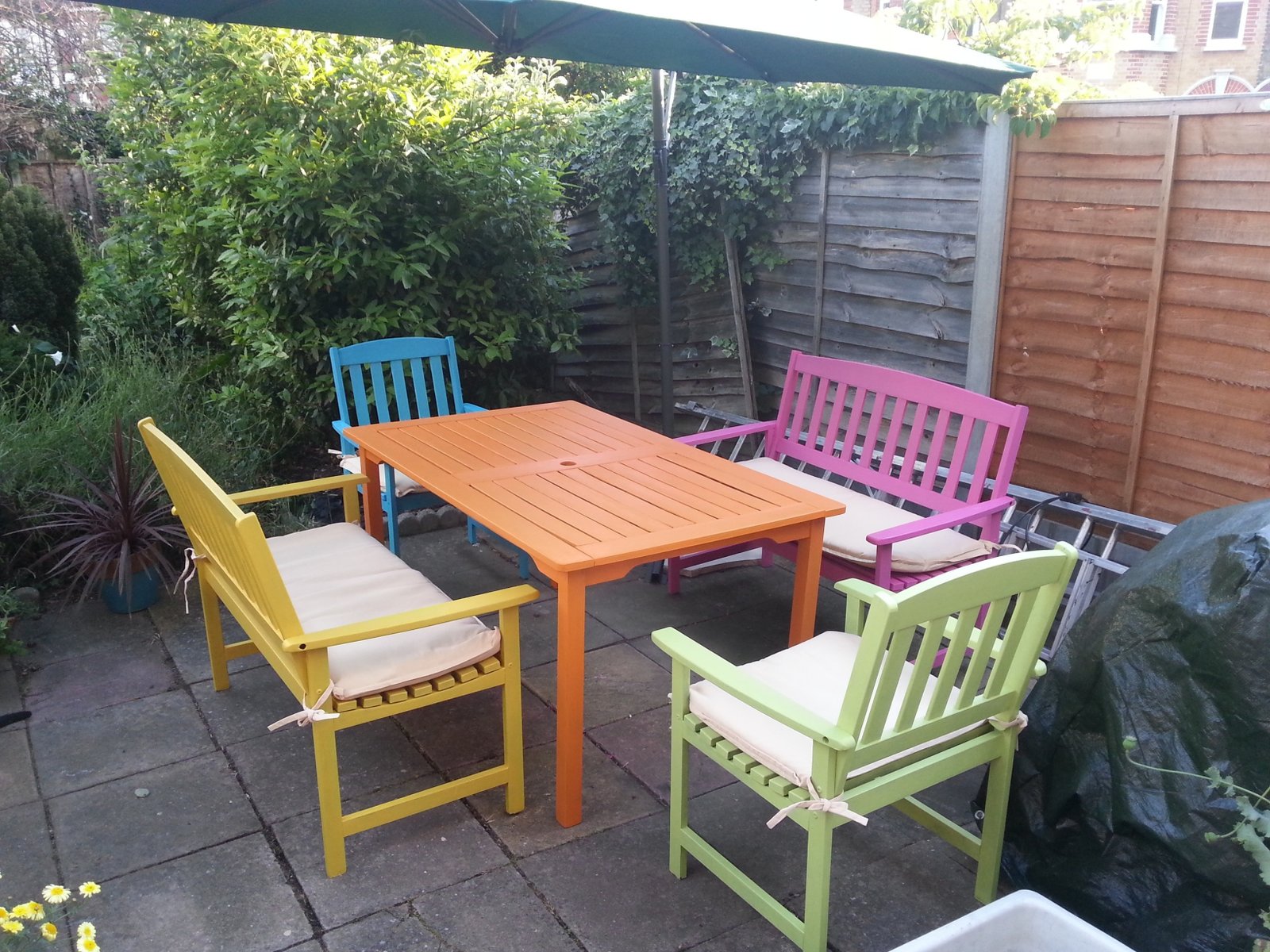 candy summer garden furniture · a painted table · decorating on cut out