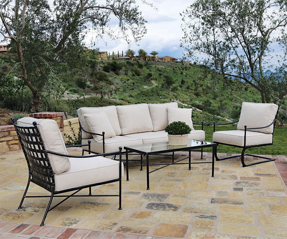 black wrought iron outdoor furniture - traditional - patio - seattle
