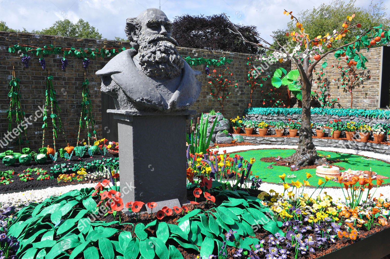 paradise plasticine garden editorial stock photo - stock image