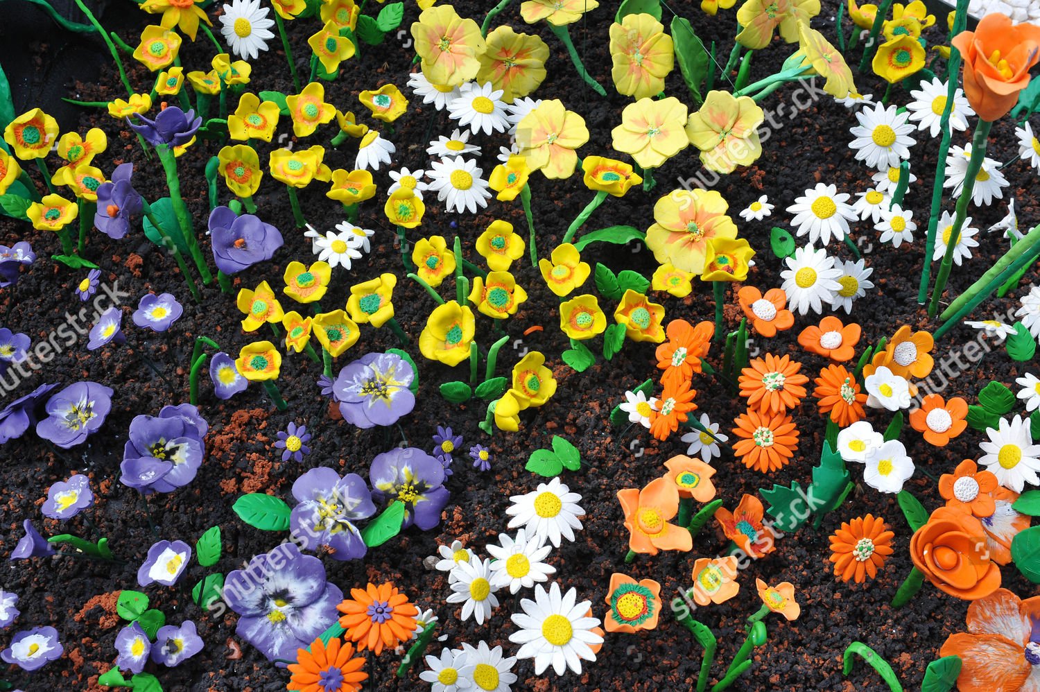 paradise plasticine garden editorial stock photo - stock image