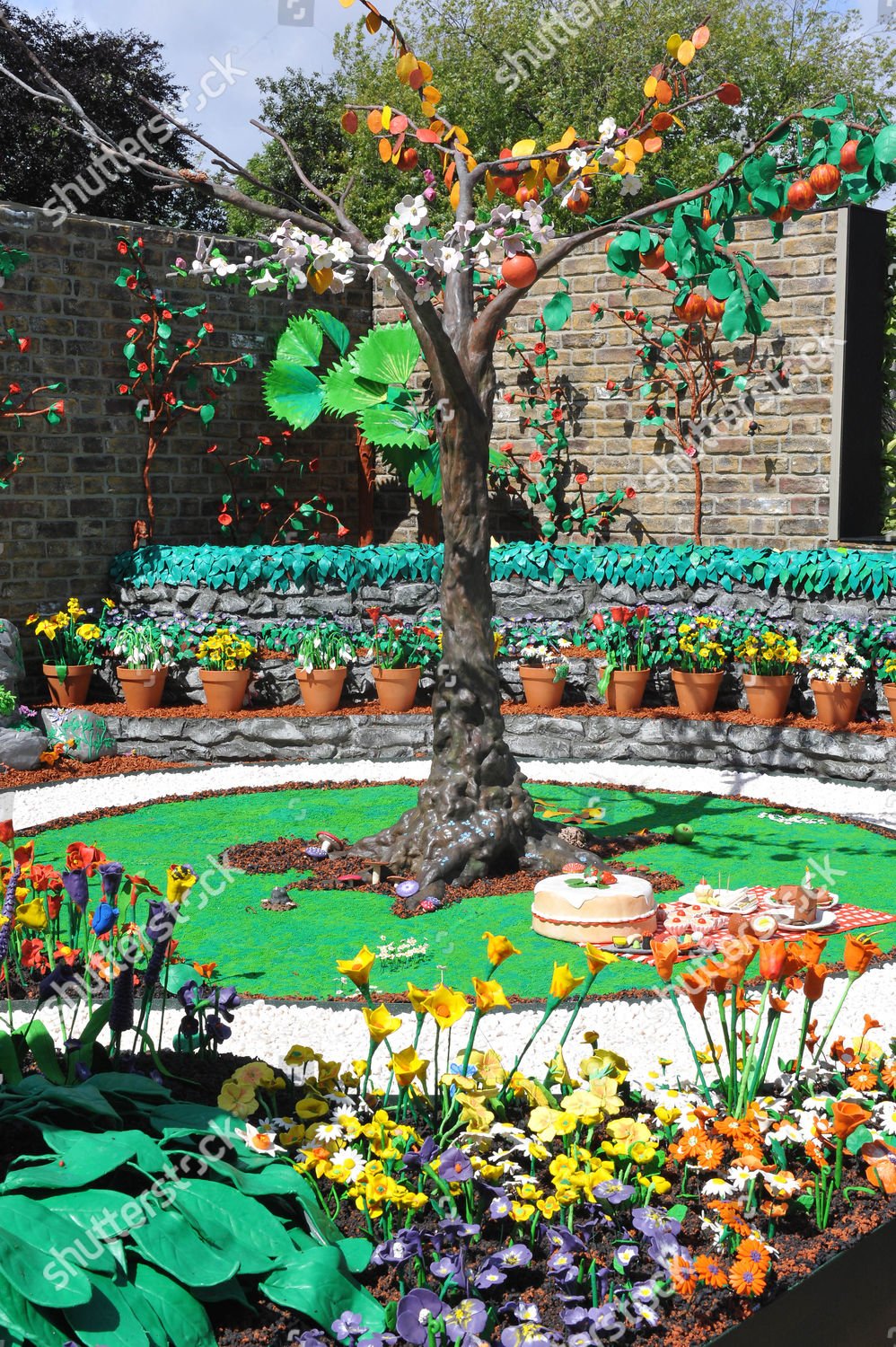 paradise plasticine garden editorial stock photo - stock image