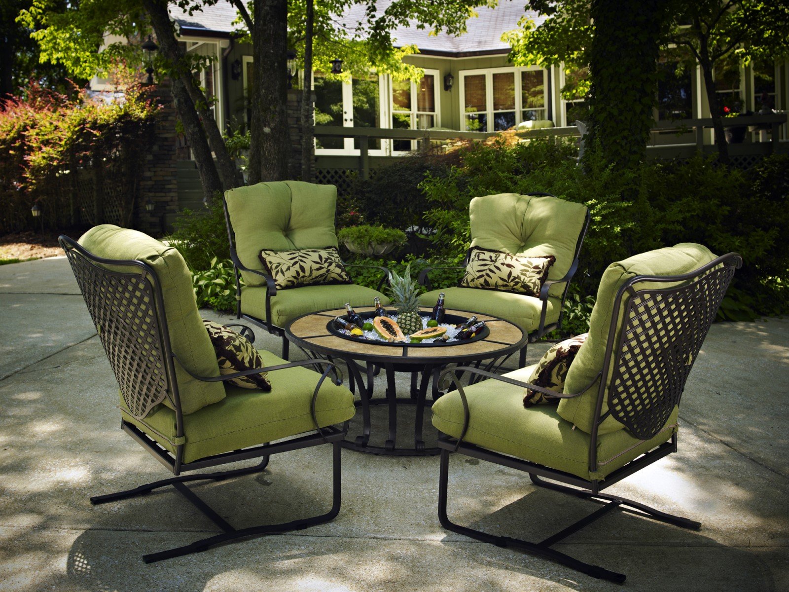 wrought iron chat | hot tubs, fireplaces, patio furniture - heat 'n