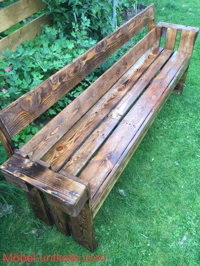 wooden pallet patio garden bench | pallet ideas