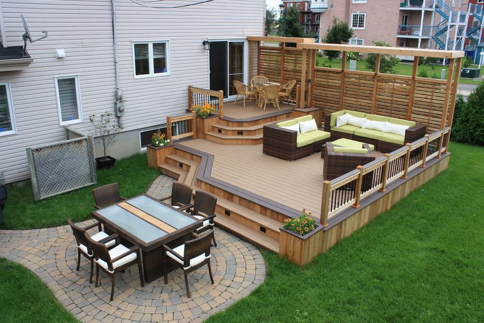 montreal privacy deck railing traditional with designer metal trellises