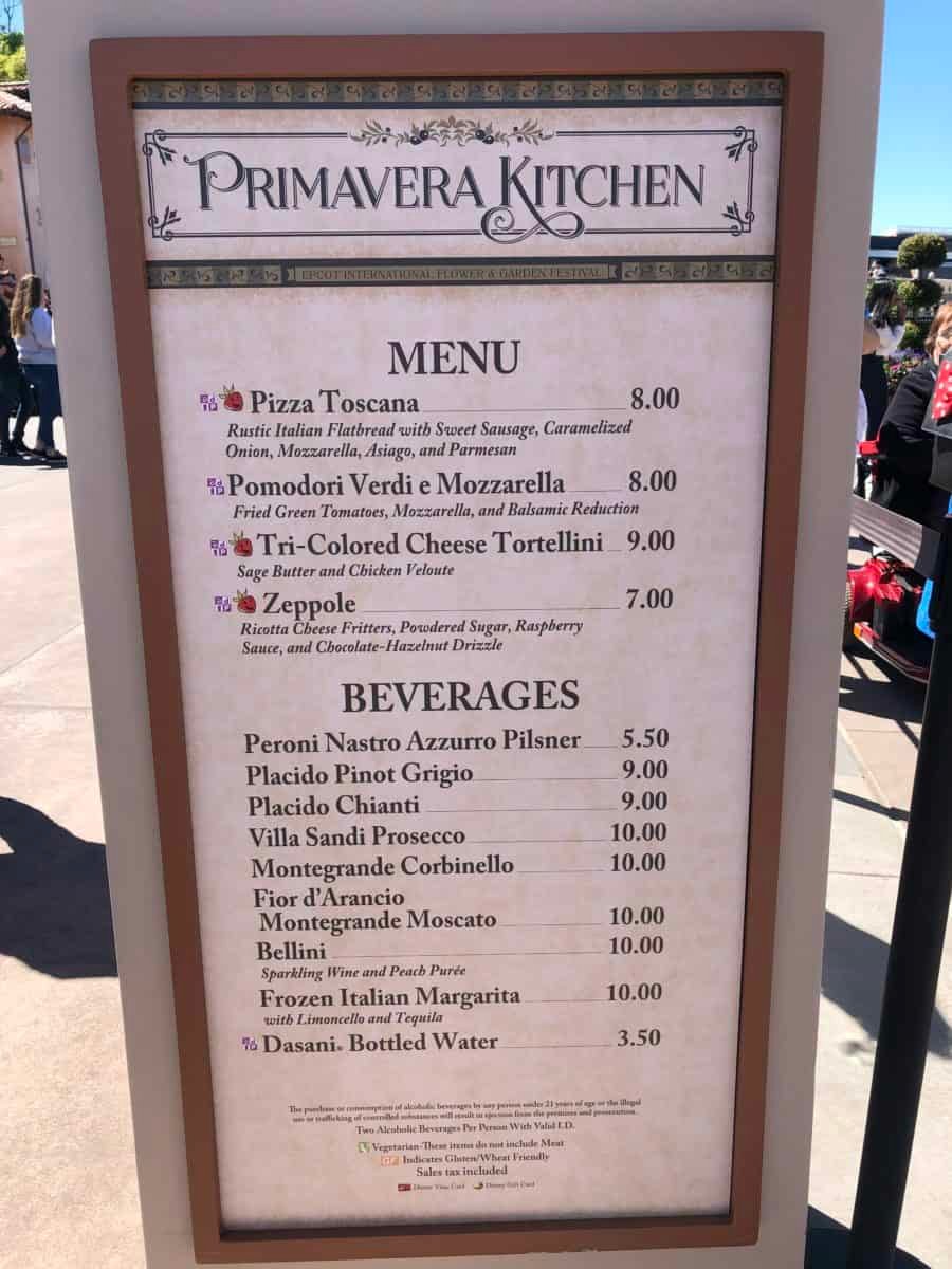 review: primavera kitchen - epcot international flower & garden