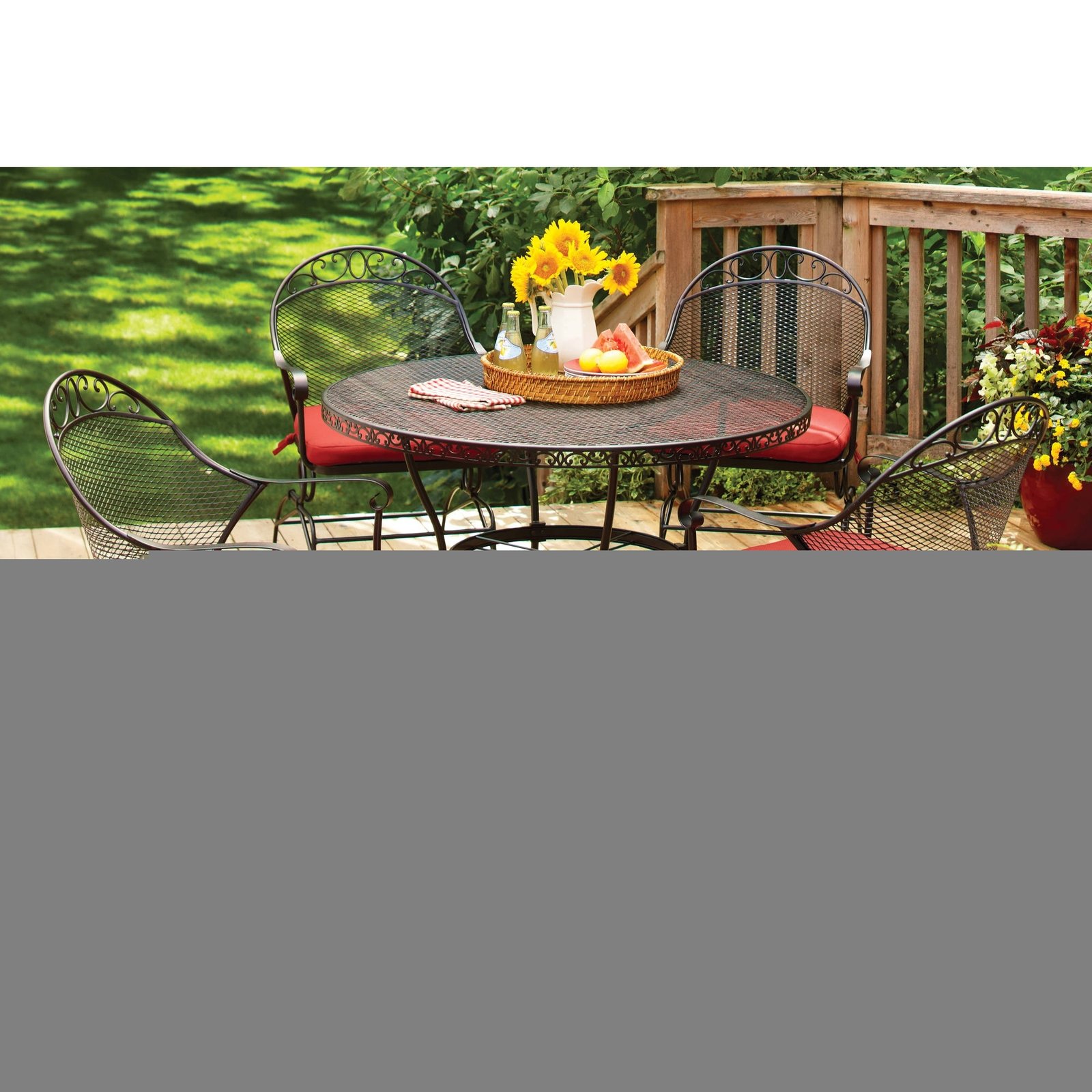 Better Homes And Gardens Wrought Iron Patio Dining Set, Clayton Court with regard to Patio Garden Iron Chairs