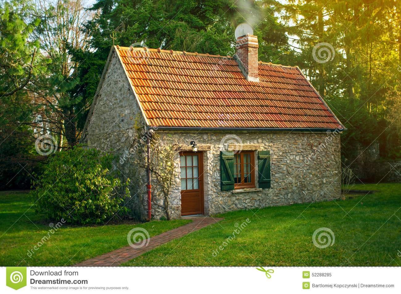 beautiful small house stock image. image of farm, brick - 52288285